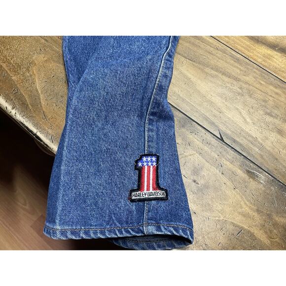 Vintage Harley-Davidson Unisex USA Patch Embroidered Jeans 32x32 - Picture 8 of 13